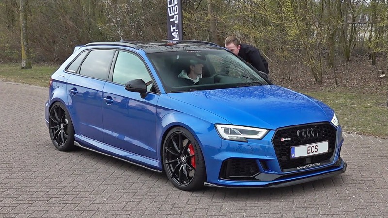 Audi Rs3 8v Sportback Stage 2 (520hp) With Iroz Downpipe! Rev Limiter Downshifts Accelerations!