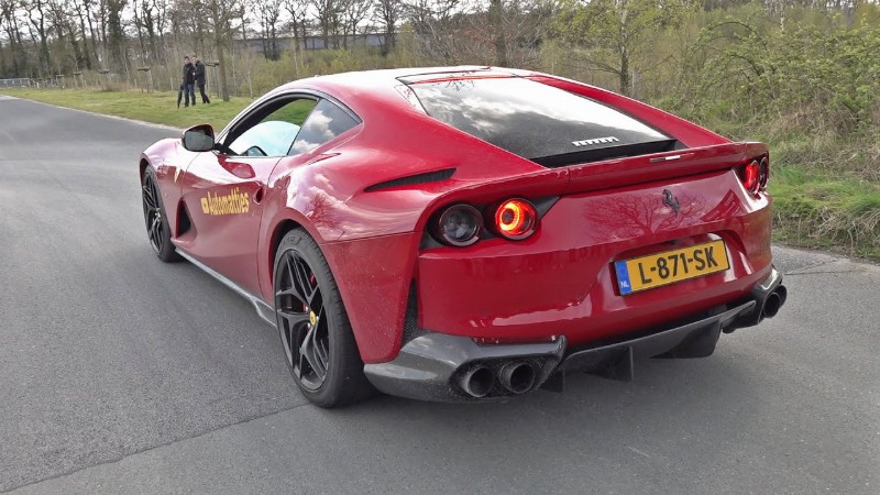 Loud Ferrari 812 Superfast With Straight Pipes Novitec Exhaust! Revs Accelerations Downshifts!