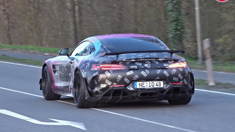 Mercedes-amg Gt R With Straight Pipes Fi Exhaust! Drag Racing Accelerating Loud Sounds!