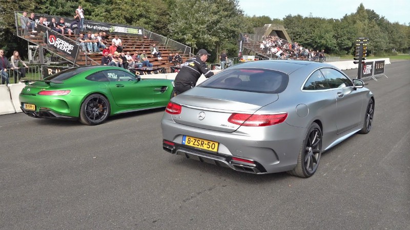 Mercedes-benz S63 Amg With Akrapovic Exhaust Vs Mercedes-amg Gt R