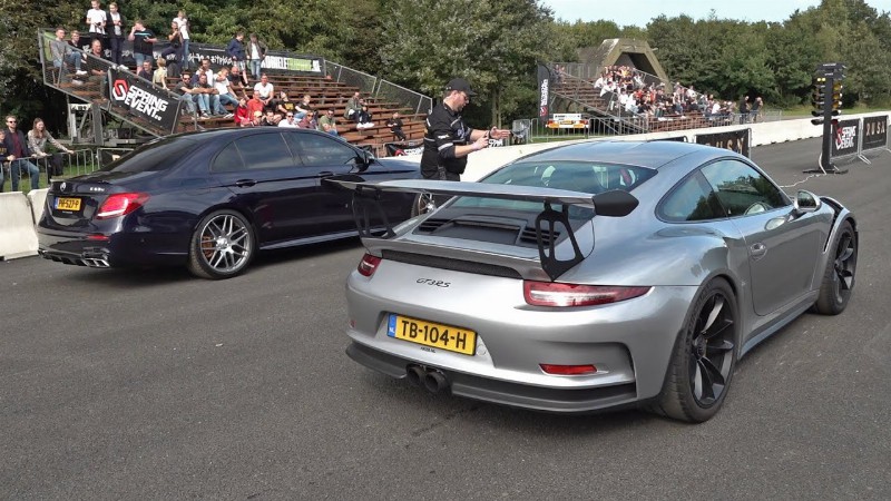 image 0 Porsche 991 Gt3 Rs With Ipe Exhaust Vs Mercedes-amg E63s 4matic+